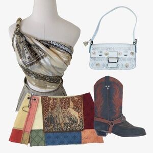 Venezia Large Square Scarf Satin Map Italy Shiny